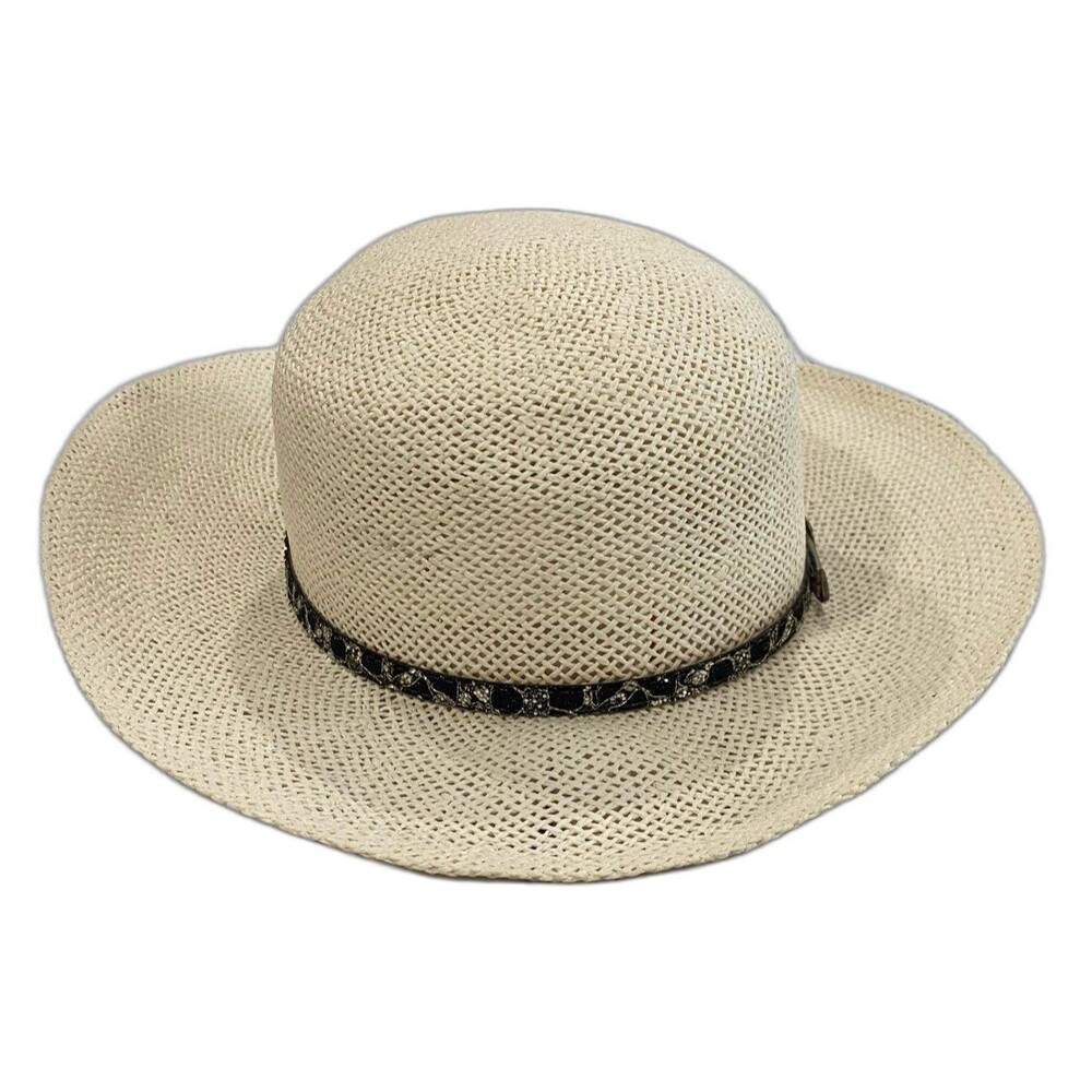 Town Talk Straw Hat Women’s Color Cream Boho with Decorative Hatband